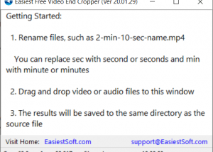 software - Easiest Free Video End Cropper 19.12.10 screenshot