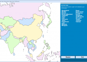 East Asia Interactive Map Quiz Software screenshot