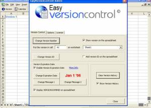 software - EasyVersionControl-Excel Version Control 9.1 screenshot