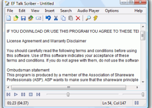 software - EF Talk Scriber 24.02 screenshot