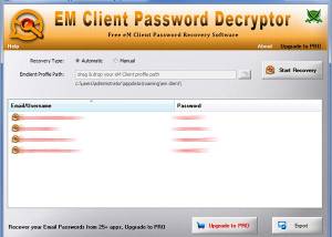 software - Emclient Password Decryptor 2.0 screenshot