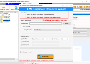 software - EML Duplicate Remover Software 2.0 screenshot