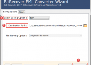 software - EML Files to Outlook PST Conversion 6.0 screenshot