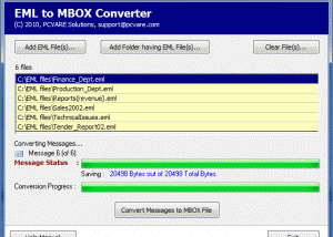 EML to MBOX Migration screenshot