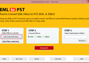 software - EML to PST Tool 3.2 screenshot