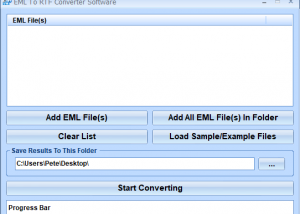 EML To RTF Converter Software screenshot