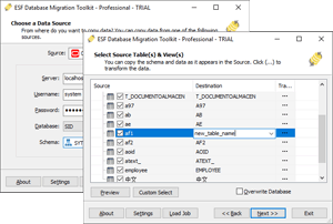 software - ESF Database Migration Toolkit Professional Editon 11.2.28 screenshot