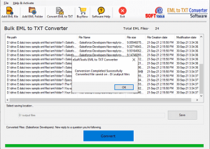 software - eSoftTools EML to TXT Converter Software 2.0 screenshot