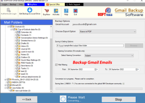 software - eSoftTools Gmail Backup Software 2.0 screenshot