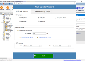 software - eSoftTools NSF Splitter Software 2.0 screenshot