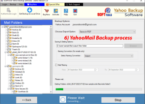 software - eSoftTools Yahoo Backup Software 2.0 screenshot