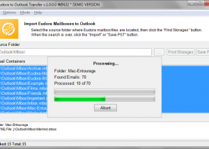 software - Eudora to Outlook Transfer 5.3.3.2 screenshot