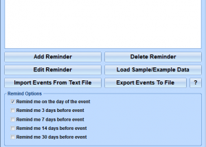 software - Event Reminder Software 7.0 screenshot