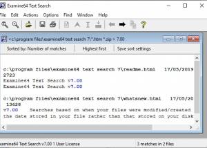 software - Examine64 Text Search 6.02 screenshot