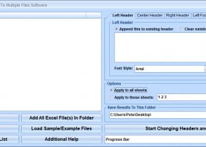 software - Excel Add Headers and Footers To Multiple Files Software 7.0 screenshot