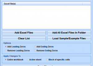 software - Excel Add or Remove Leading or Trailing Zeros Software 7.0 screenshot