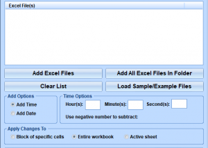 software - Excel Add or Subtract Hours, Minutes, Seconds, Years, Months and Days Software 7.0 screenshot