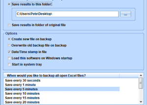 software - Excel Backup File Auto Save Software 7.0 screenshot