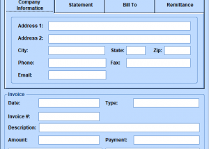 Excel Billing Statement Template Software screenshot