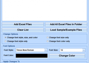 Excel Change Font Size and Style In Multiple Files Software screenshot