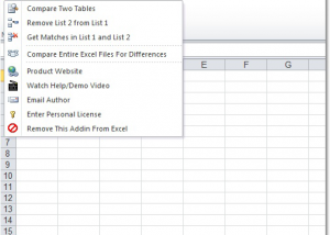 software - Excel Compare Data In Two Tables Software 7.0 screenshot
