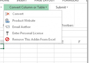 software - Excel Convert Column To Table and Table To Column Software 7.0 screenshot