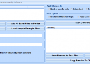 Excel Convert File To SQL Statements (Commands) Software screenshot