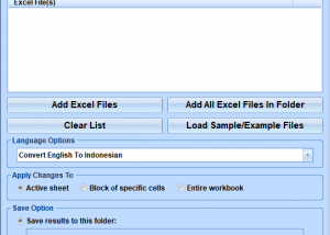 software - Excel Convert Files From English To Indonesian and Indonesian To English Software 7.0 screenshot