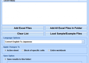 Excel Convert Files From English To Japanese and Japanese To English Software screenshot
