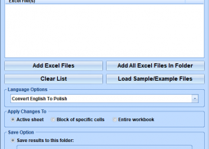Excel Convert Files From English To Polish and Polish To English Software screenshot
