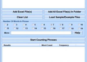 Excel Count Frequently Used Phrases Software screenshot