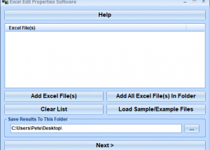 Excel Edit Properties Software screenshot