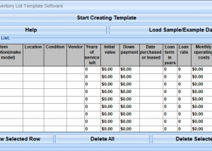 Excel Equipment Inventory List Template Software screenshot