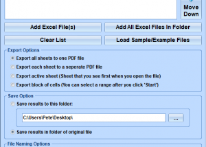 Excel Export To Multiple PDF Files Software screenshot