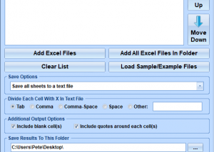 Excel Export To Multiple Text Files Software screenshot