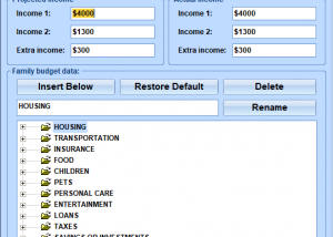 software - Excel Family Monthly Budget Planner Template Software 7.0 screenshot