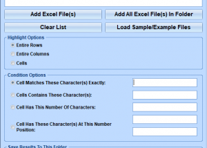 Excel Highlight Rows, Columns or Cells Conditionally Software screenshot