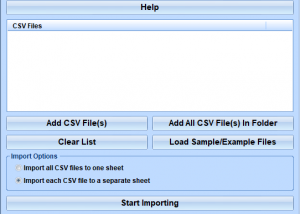 Excel Import Multiple CSV Files Software screenshot