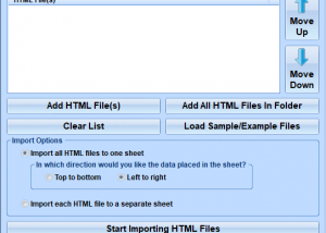 Excel Import Multiple HTML Files Software screenshot