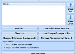 Excel Import Multiple Web Sites Software screenshot