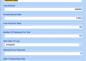 Excel Loan Amortization Calculator Template Software screenshot