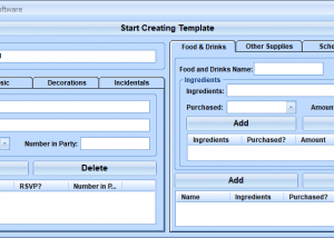 Excel Party Plan Template Software screenshot