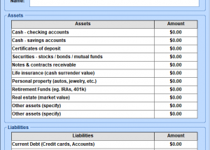 software - Excel Personal Financial Statement Template Software 7.0 screenshot