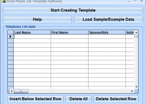 software - Excel Phone List Template Software 7.0 screenshot