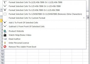 Excel Phone Number Format Software screenshot