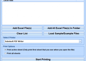 Excel Print Multiple Files Software screenshot