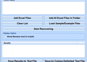 Excel Recover File Data Software screenshot