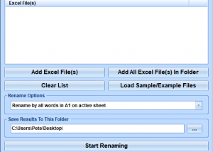 software - Excel Rename Multiple Files Based On Content Software 7.0 screenshot