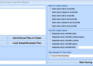 Excel Save Each Row, Column or Cell As Text or Excel File Software screenshot