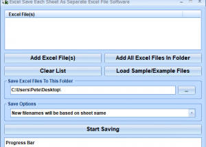 Excel Save Each Sheet As Separate Excel File Software screenshot